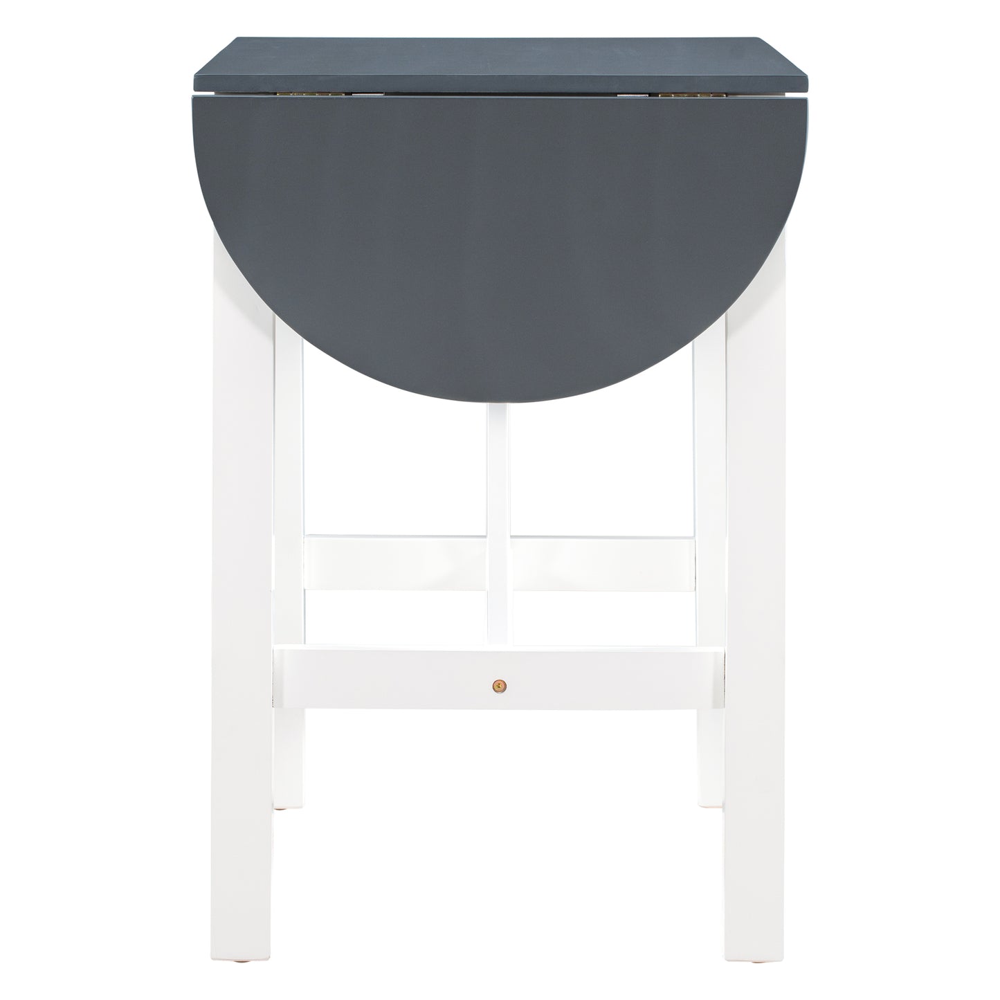 TOPMAX 3-Piece Wood Counter Height Drop Leaf Dining Table Set with 2 Upholstered Dining Chairs for Small Place White+Gray - LaTezza Online Shop