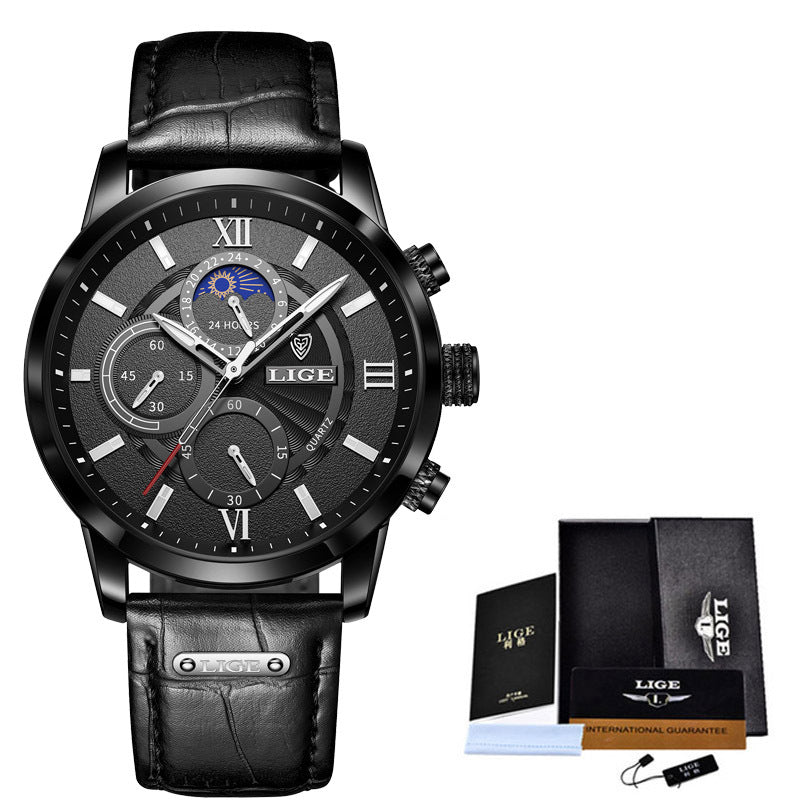 Lige New Quartz Watch Quartz Multifunction Chronograph Waterproof Watch - LaTezza Online Shop