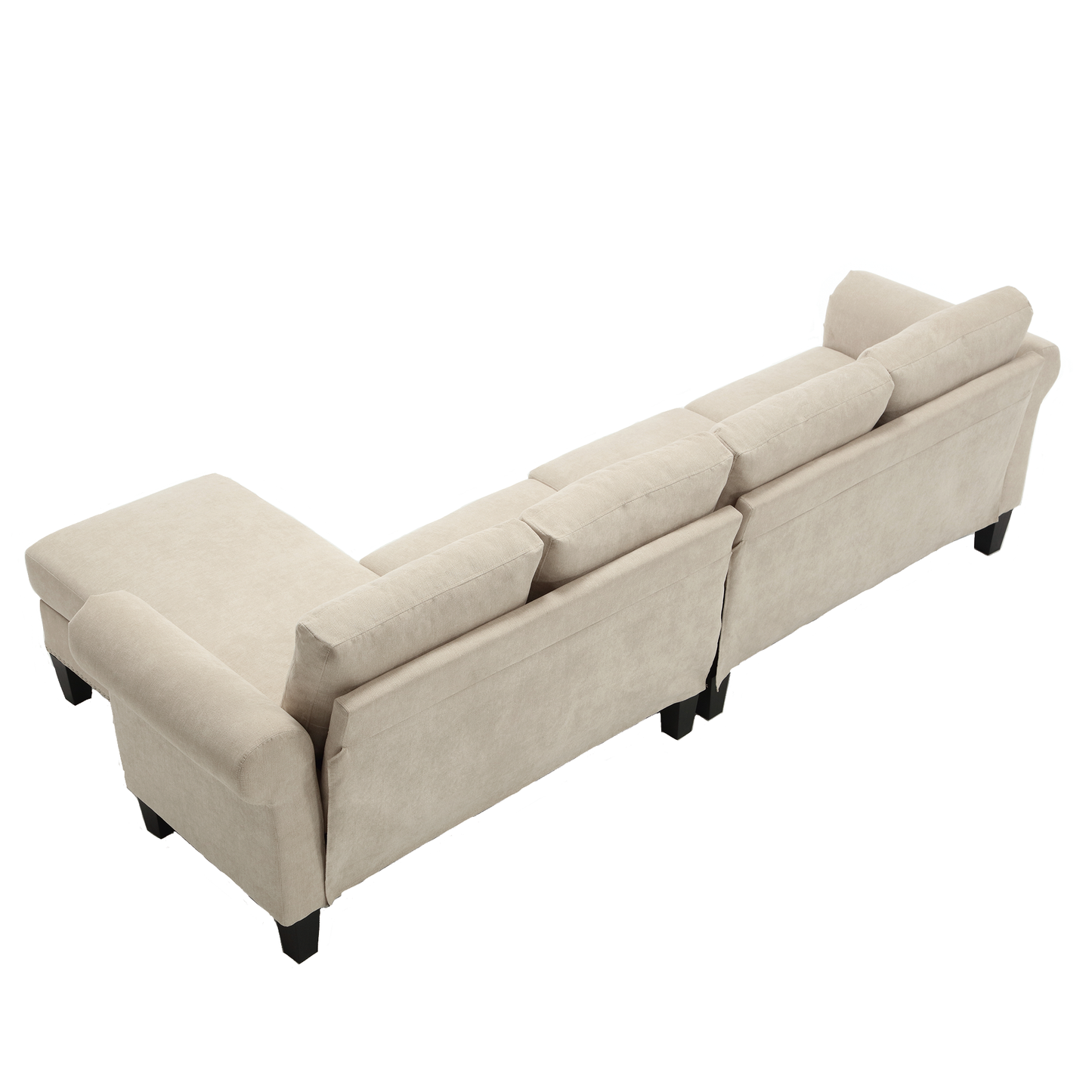 Convertible Sectional Sofa with Storage,L-shaped sofa,Four-seater sofa,Modern Linen Fabric Sectional Couches Beige - LaTezza Online Shop