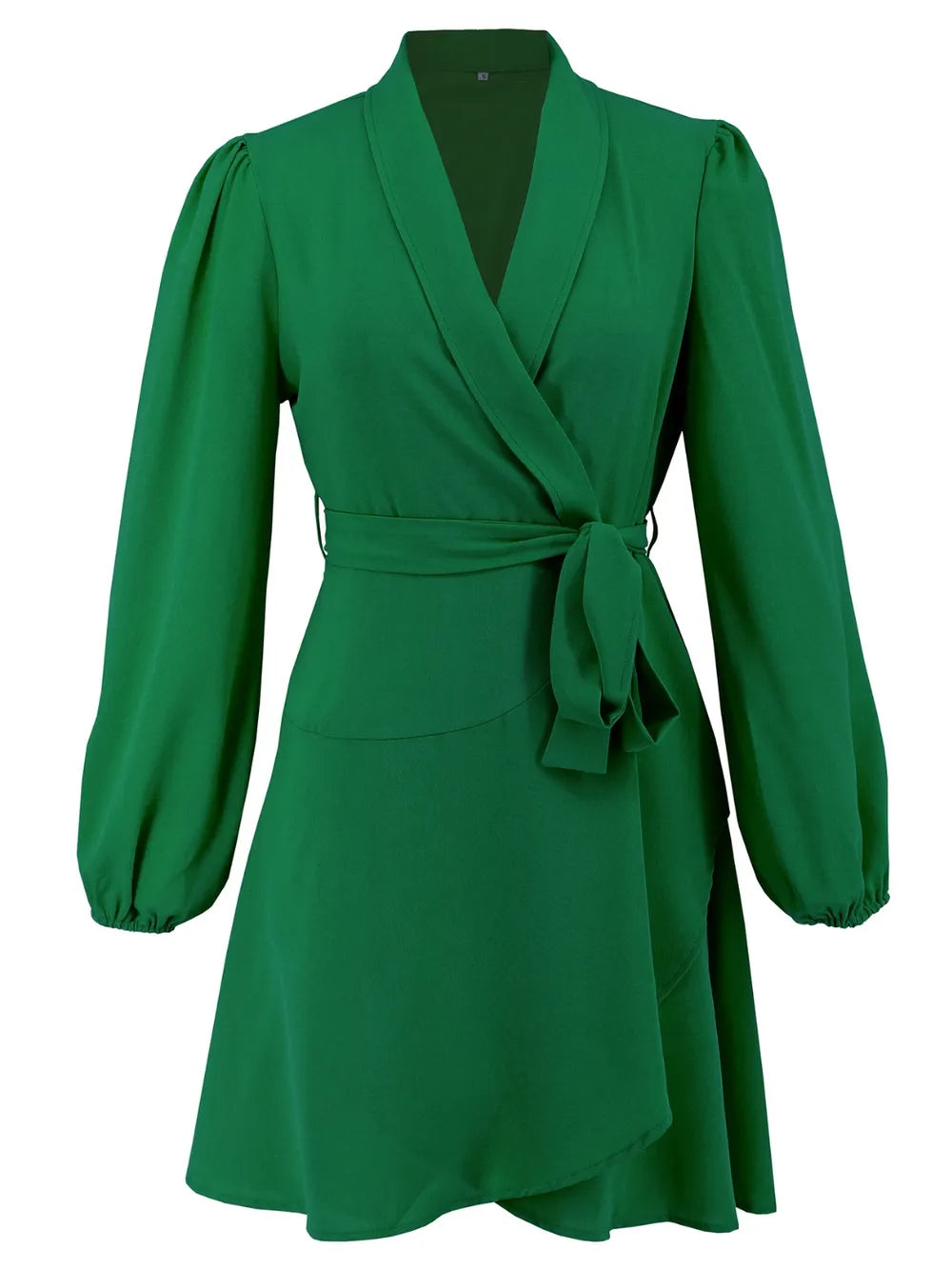 Surplice Tie Waist Long Sleeve Mini Dress - LaTezza Online Shop