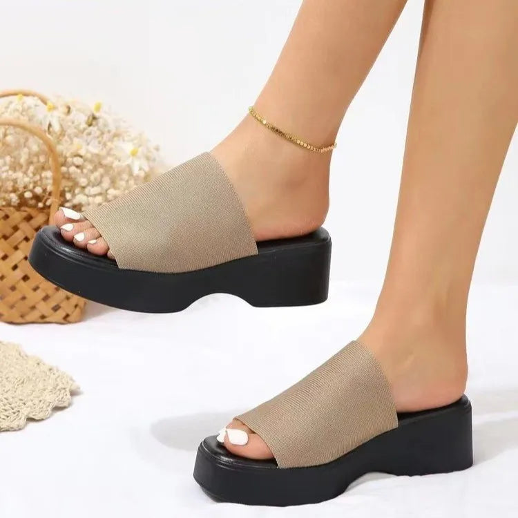 Platform Sandals Cloth Open Toe - LaTezza Online Shop