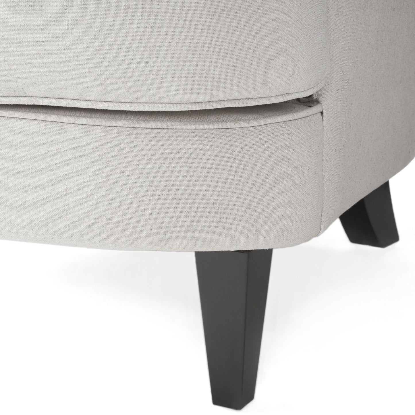 Arm Chair with Ottoman Modern light grey tufted fabric club chair and Ottoman set, stylish cushioned armchair - LaTezza Online Shop