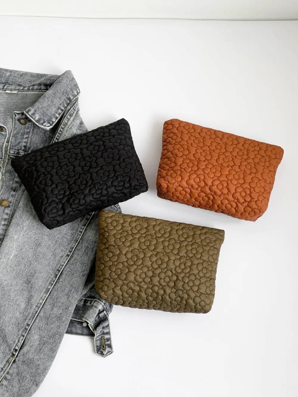 Flower Texture Polyester Clutch - LaTezza Online Shop
