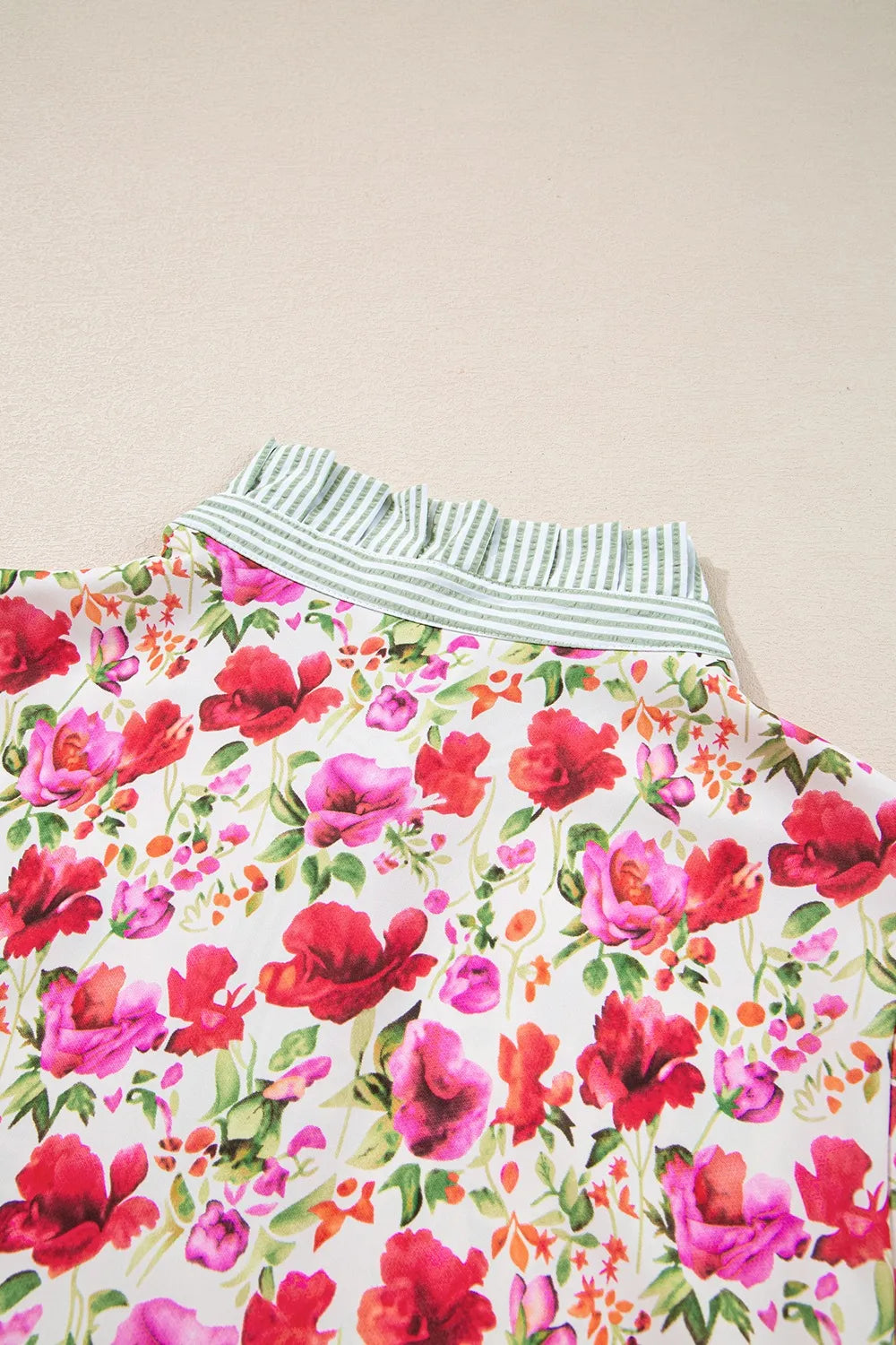 Printed Collared Neck Short Sleeve Blouse - LaTezza Online Shop