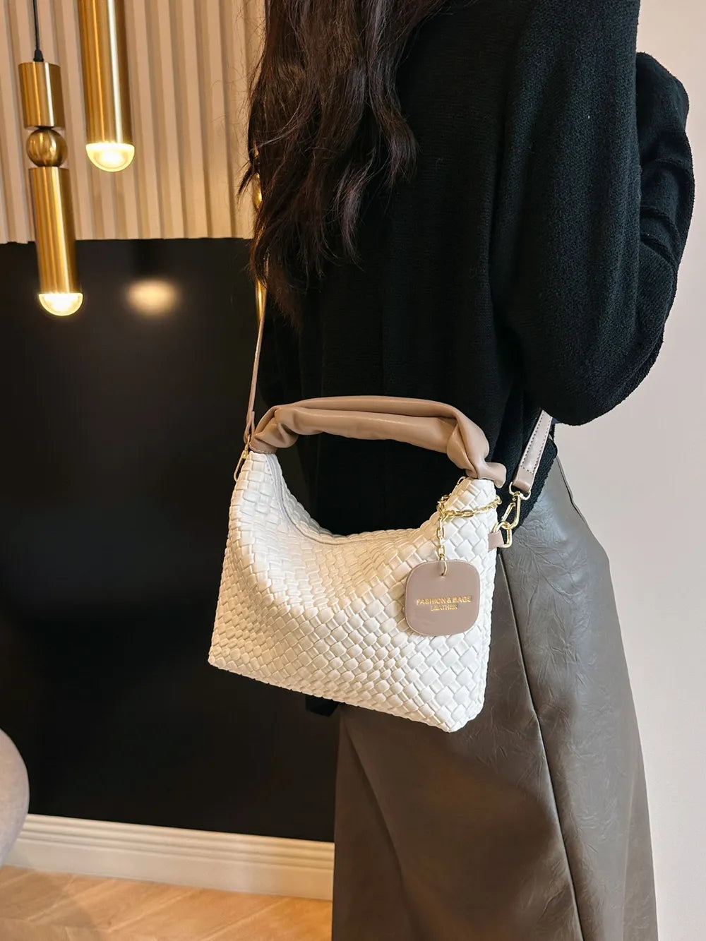 PU Leather Woven Crossbody Bag - LaTezza Online Shop