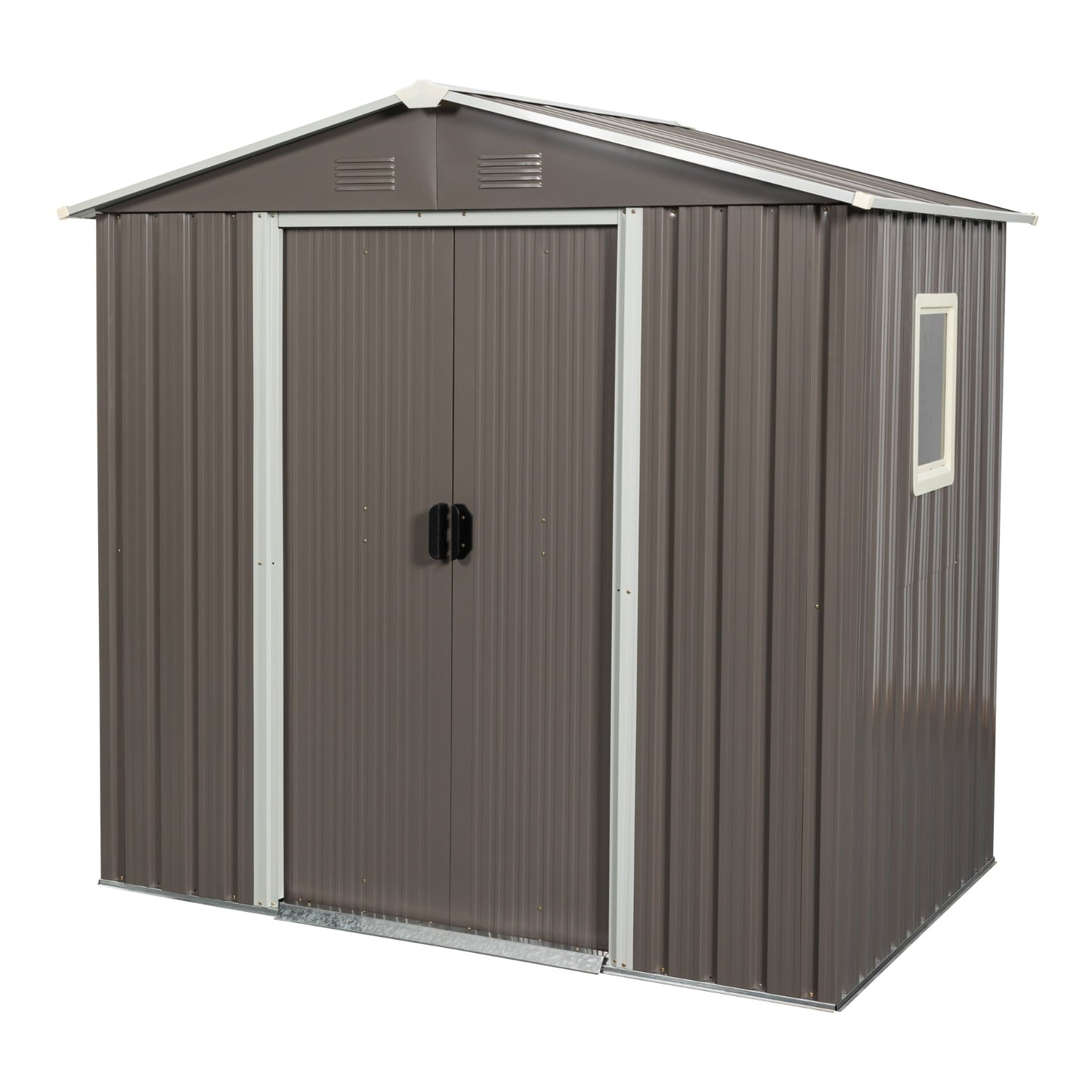 6ft X 5ft Outdoor Metal Storage Shed Gray With Window - LaTezza Online Shop