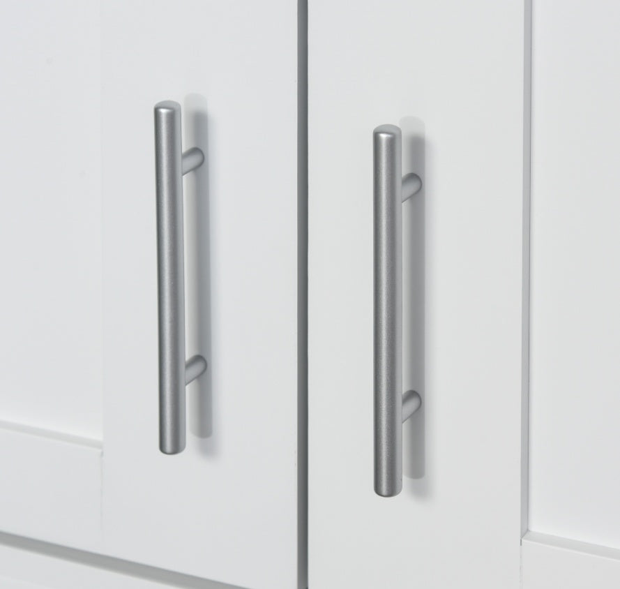 Kitchen Pantry Cabinet 4 Doors, Drawer And 3 Adjustable Shelves For Dining Room, White