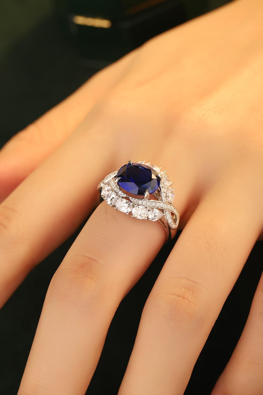 5 Carat Lab-Grown Sapphire Platinum-Plated Ring - LaTezza Online Shop
