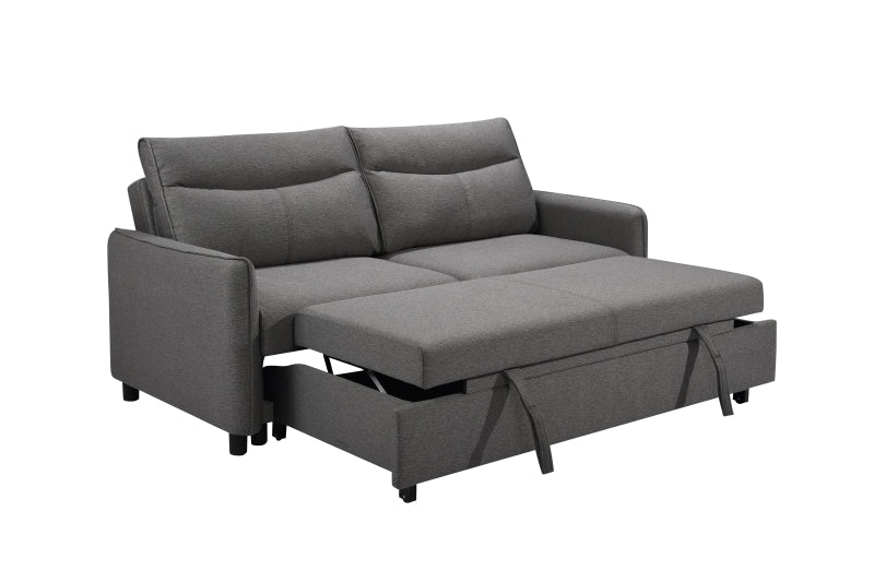 3 in 1 Convertible Sleeper Sofa Bed Modern Fabric Loveseat Futon Sofa Couch w/Pullout Bed Grey - LaTezza Online Shop