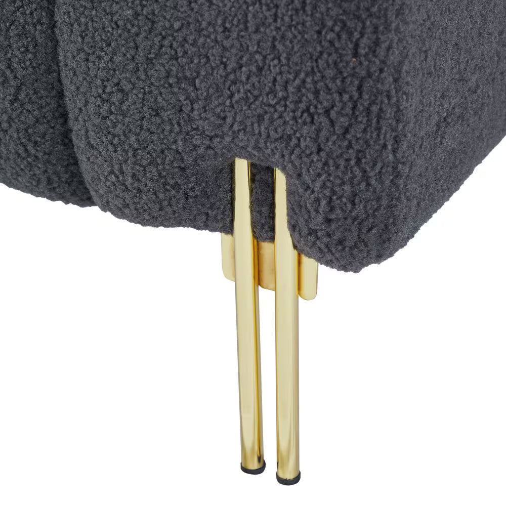 Grey Teddy Velvet Bench For Bedroom - LaTezza Online Shop