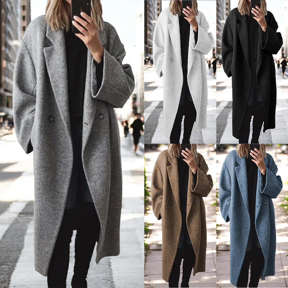 Women's multi colored and multi size woolen long windbreaker jacket - LaTezza Online Shop