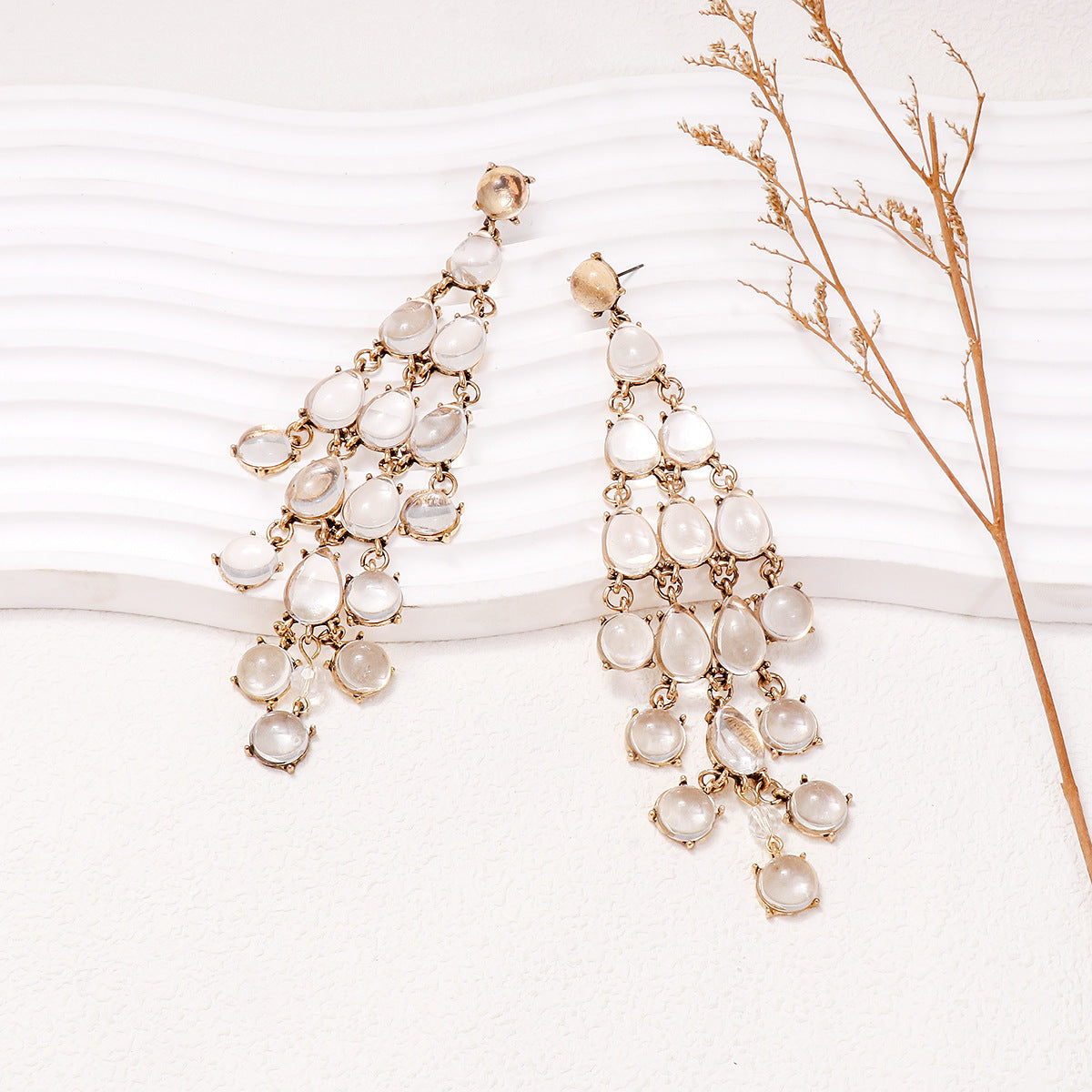 Alloy & Rhinestone Teardrop Earrings - LaTezza Online Shop