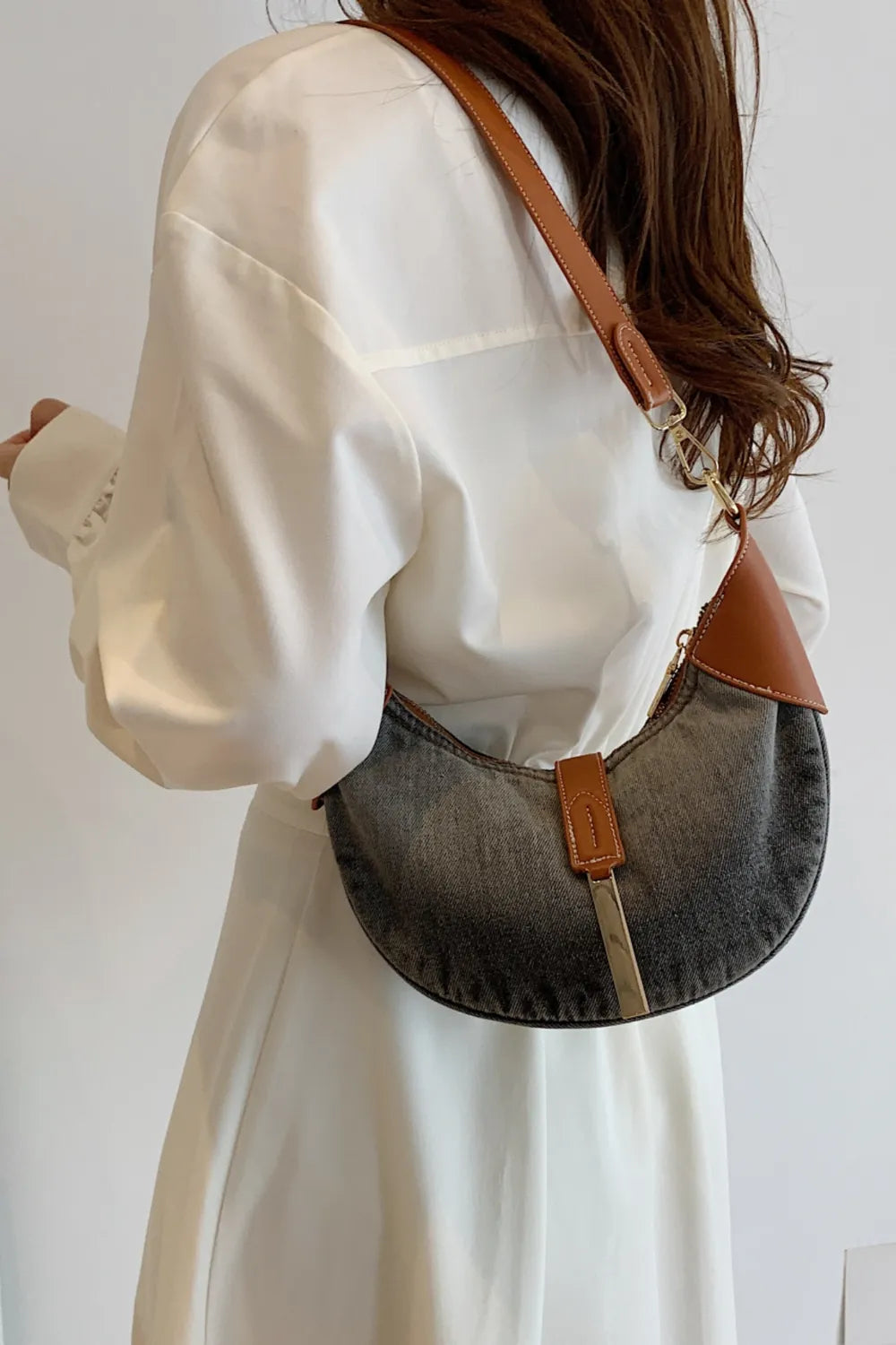 Contrast Denim Shoulder Bag - LaTezza Online Shop