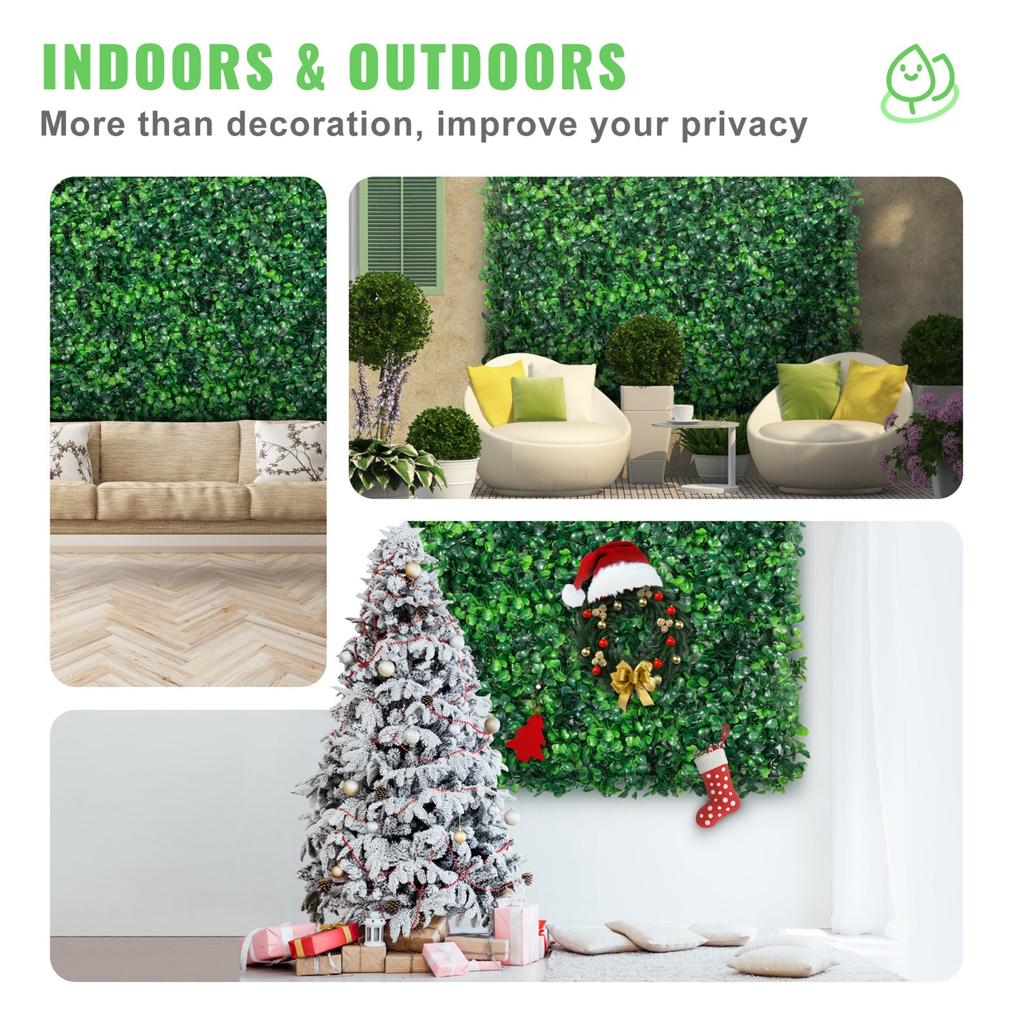 VEVOR 12PCS 20x20inch Artificial Boxwood Panels,Boxwood Hedge Wall Panels,Artificial Grass Backdrop Wall ,Privacy Hedge Screen UV Protected For Outdoor Indoor Garden - LaTezza Online Shop