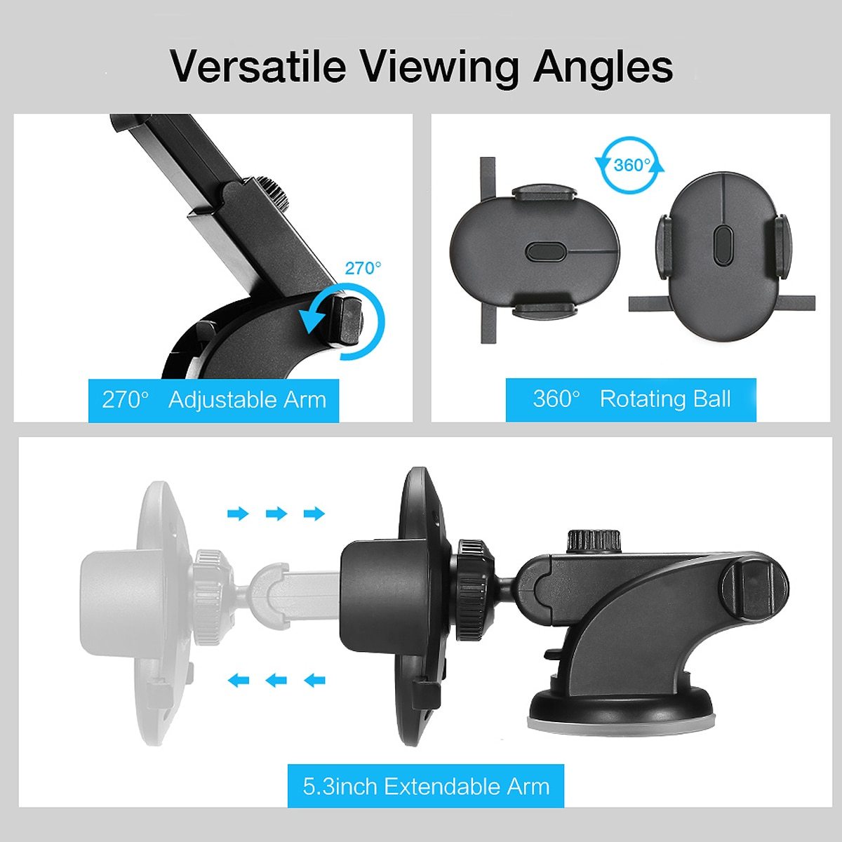 Car Phone Holder Long Rod Telescopic Car Dashboard Suction Cup Type - LaTezza Online Shop