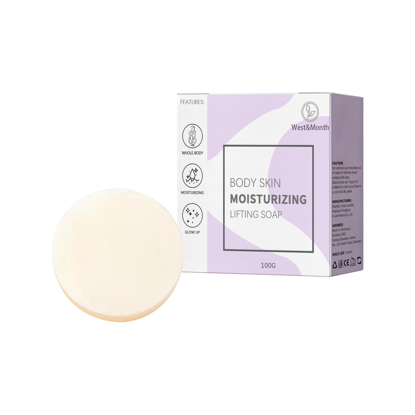 West&Month Body Skin Moisturizing Soap, Clear Acne Print Repair Dark Moisturizing Whitening Body Wash Soap - LaTezza Online Shop