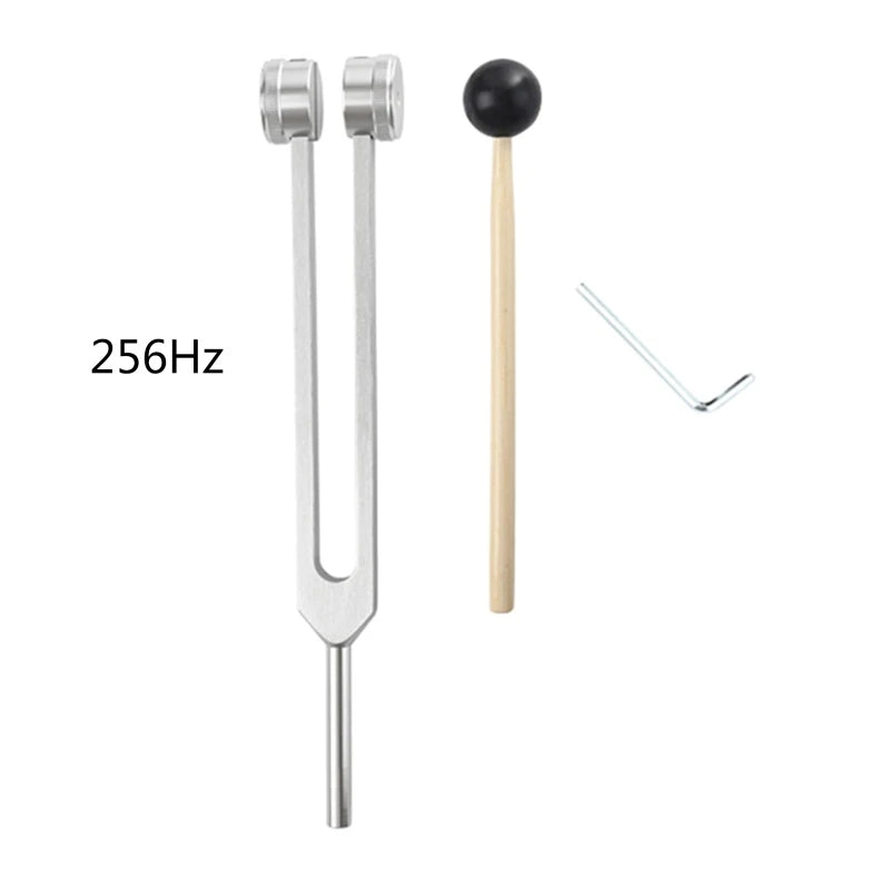 256 Hz Tuning Fork Medical Healing Instrument Aluminum with Wood Hammer A Repair Tool Human biofield diapa son