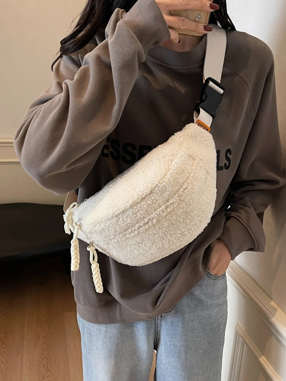 Sherpa Crossbody Bag with Adjustable Strap - LaTezza Online Shop