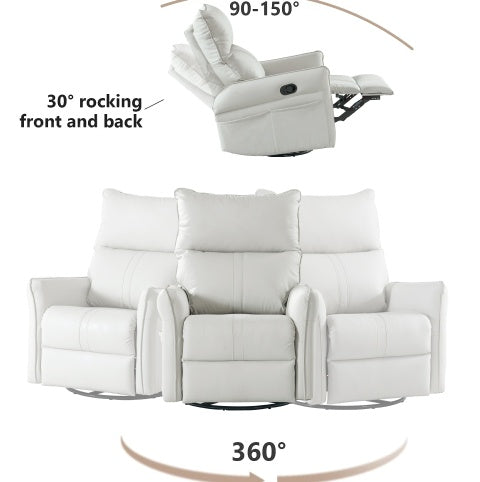 Modern Small Swing Swivel Recliner Bedroom Chair - LaTezza Online Shop