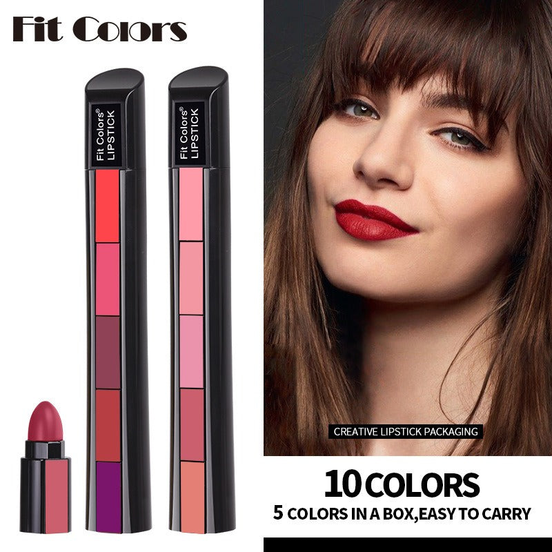 5 Colors Matte Velvet Lipstick Waterproof Sweatproof Lip Gloss Duration Colorfast Lipstick Non Stick Cup Lip Gloss Cosmetics - LaTezza Online Shop