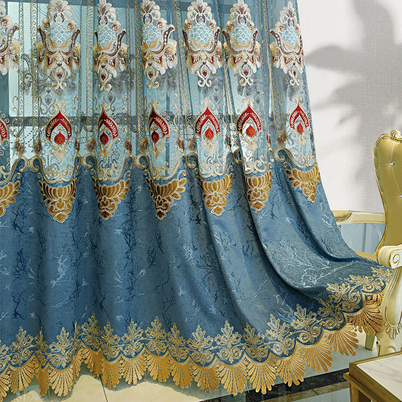 Modern Style Living Room European Hollow Embroidery Curtains 2-piece Set - LaTezza Online Shop