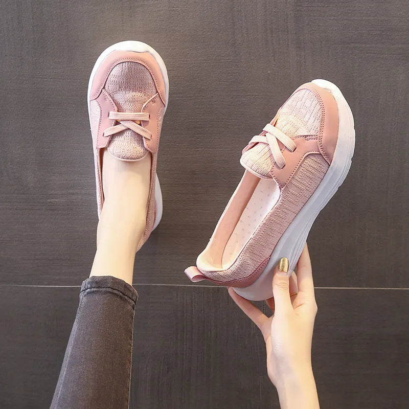 Round Toe Lace Up Sneakers - LaTezza Online Shop