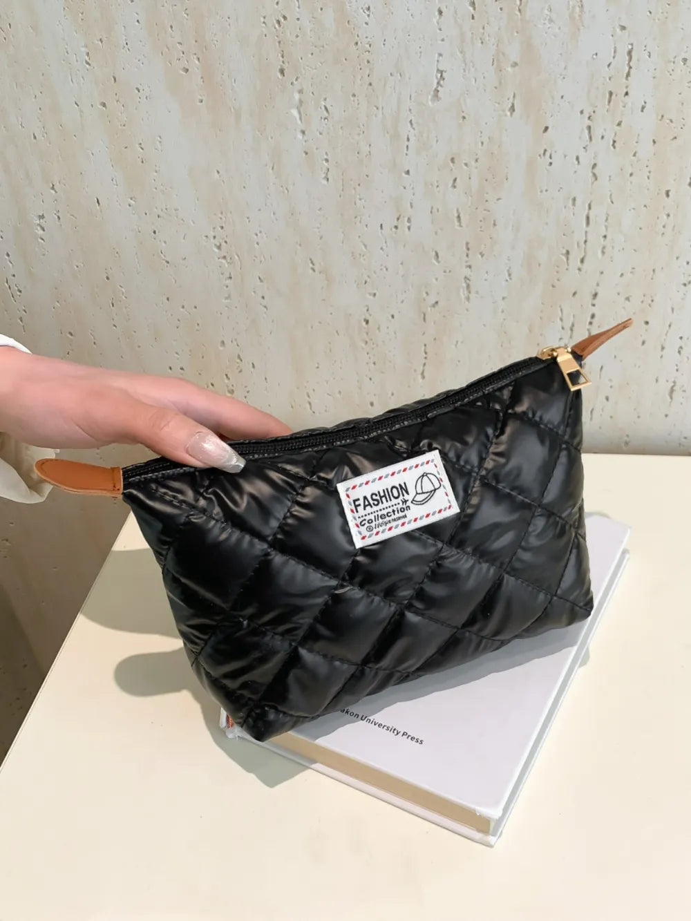 Solid Quilted Clutch with Zipper - LaTezza Online Shop