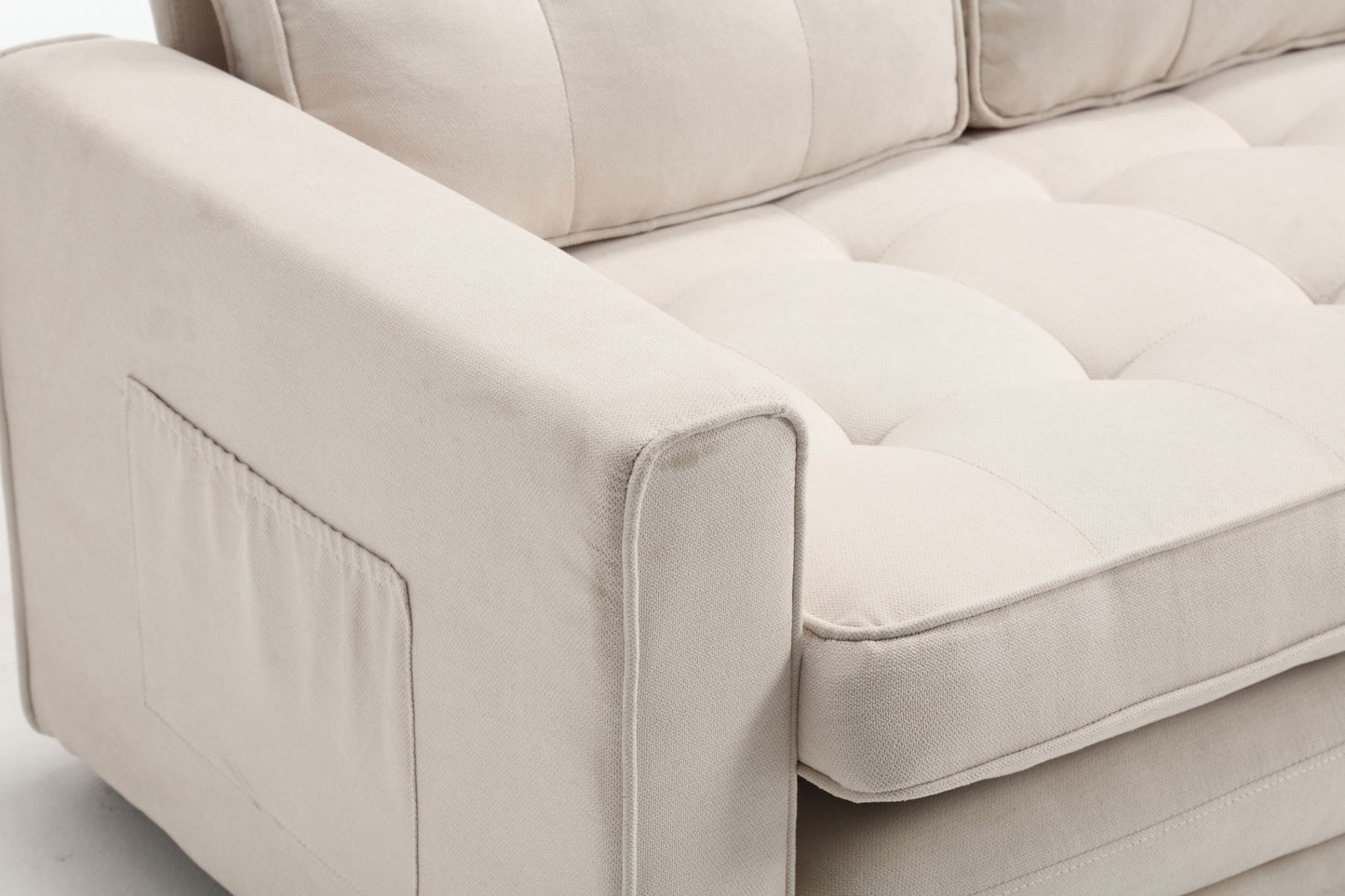 3 Fold Sofa Convertible Futon Couch sleeper sofabed Space saving loveseat Dark Gray & Light Gray & Beige - LaTezza Online Shop