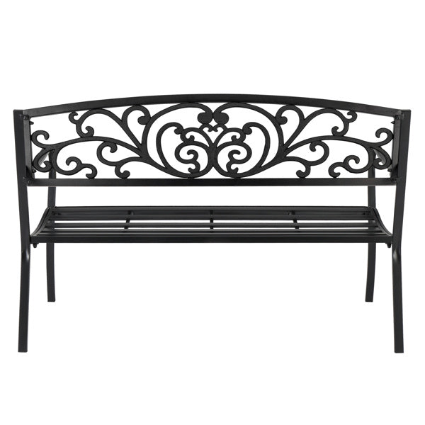 50 Inch PVC Butterfly Backrest Black Iron Bench - LaTezza Online Shop