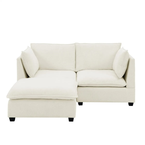 Loveseat With Ottoman Modern Chenille Upholstered Modular Couch Sleeper Sofa - LaTezza Online Shop