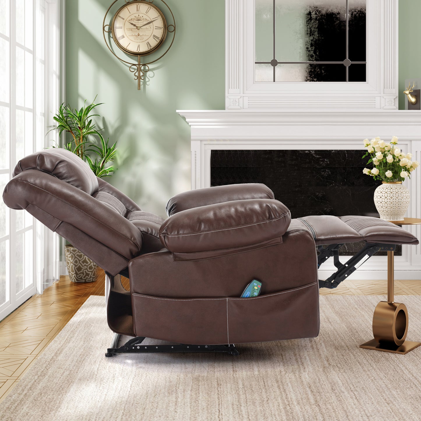 Breathable Leather Massage Recliner Chair Manual Living Room Reclining Sofa - LaTezza Online Shop