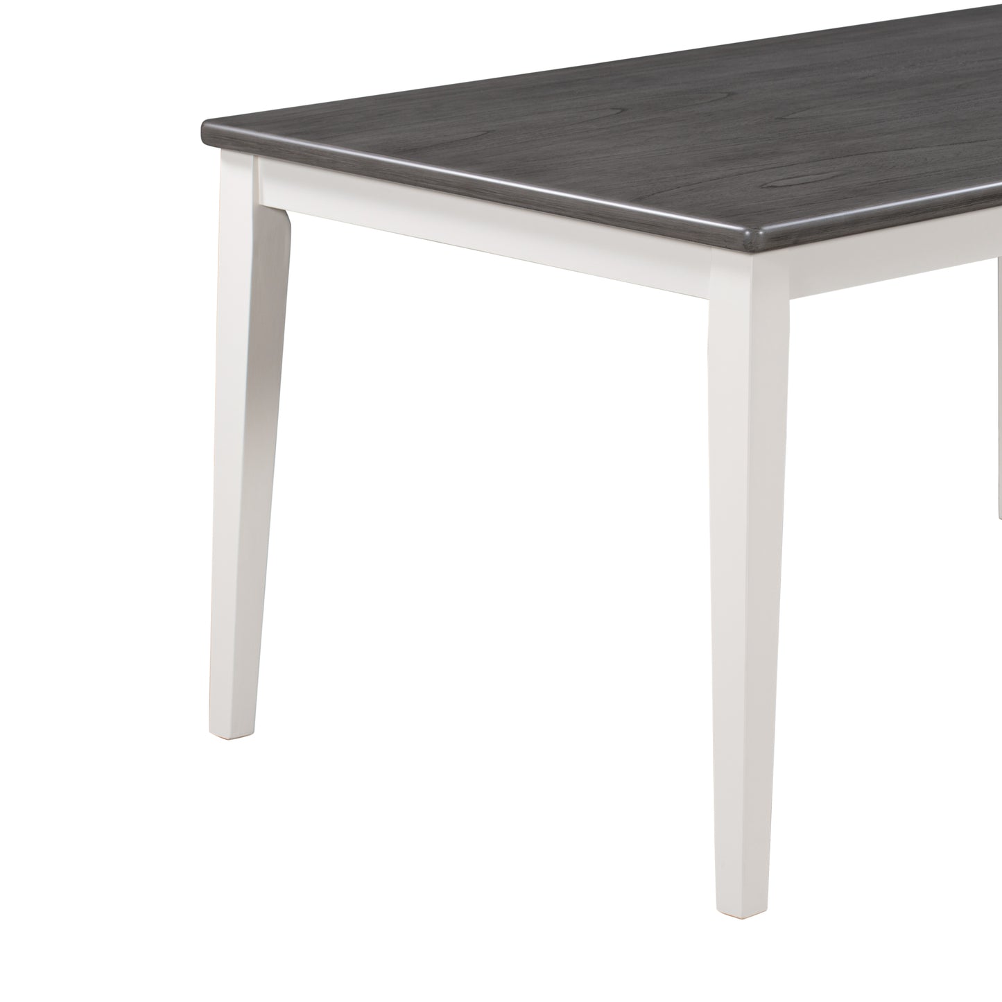 TREXM Classic and Traditional Style 6 - Piece Dining Set, Includes Dining Table 4 Upholstered Chairs & Bench (White+Gray) - LaTezza Online Shop