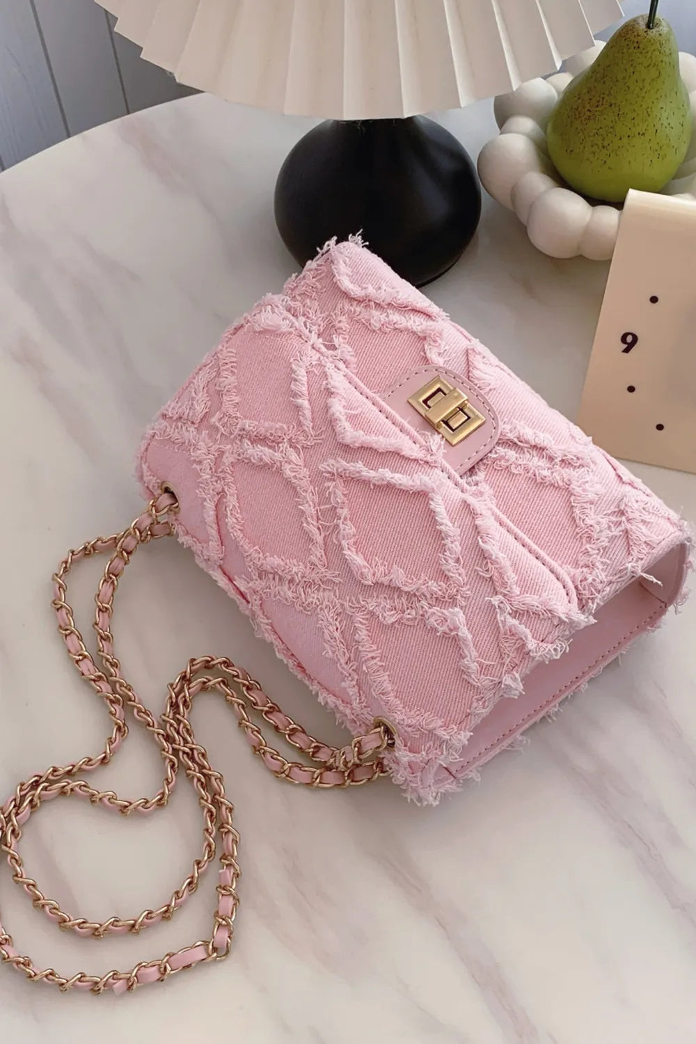 Raw Hem Denim Crossbody Bag - LaTezza Online Shop