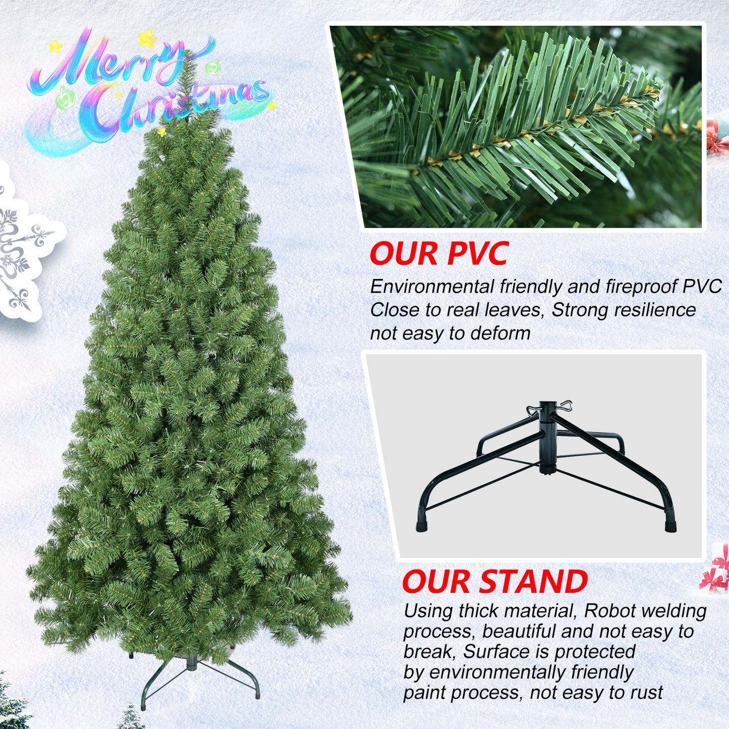 5FT PVC Green Memory Wire Christmas tree - LaTezza Online Shop
