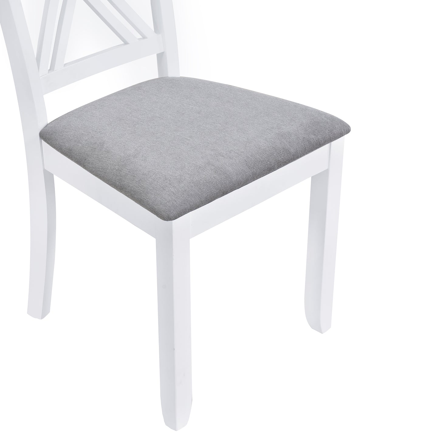 TOPMAX Rustic Minimalist Wood 5-Piece Dining Table Set with 4 X-Back Chairs for Small Places White - LaTezza Online Shop