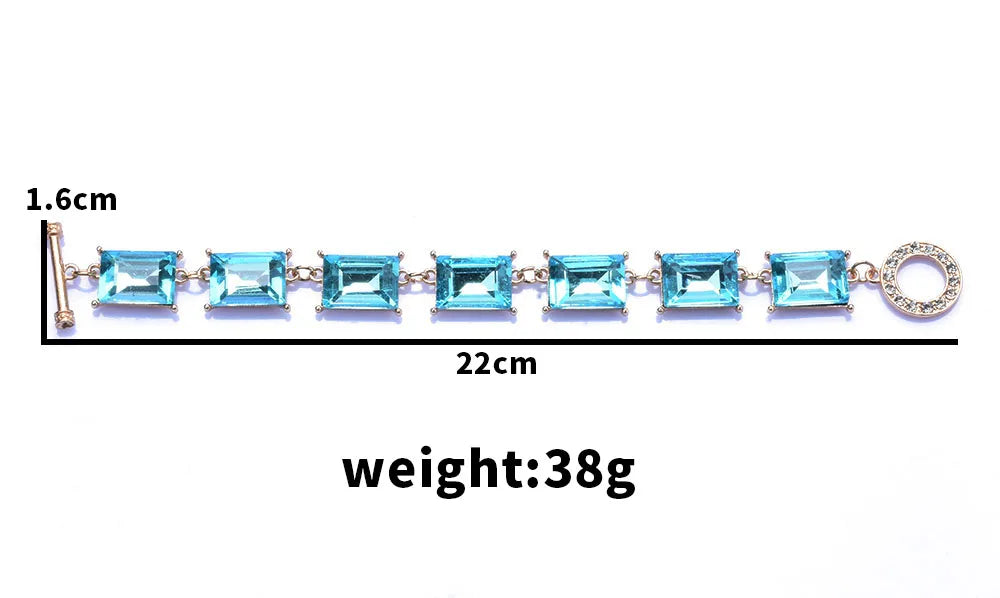 Purple Yellow Blue Glass Crystal Bracelets Jewelry Luxury Statement Bracelet - LaTezza Online Shop
