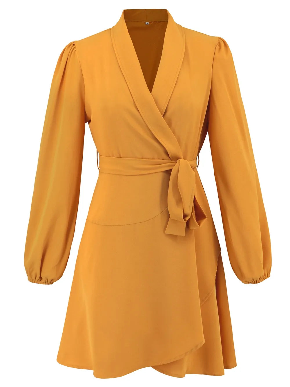 Surplice Tie Waist Long Sleeve Mini Dress - LaTezza Online Shop
