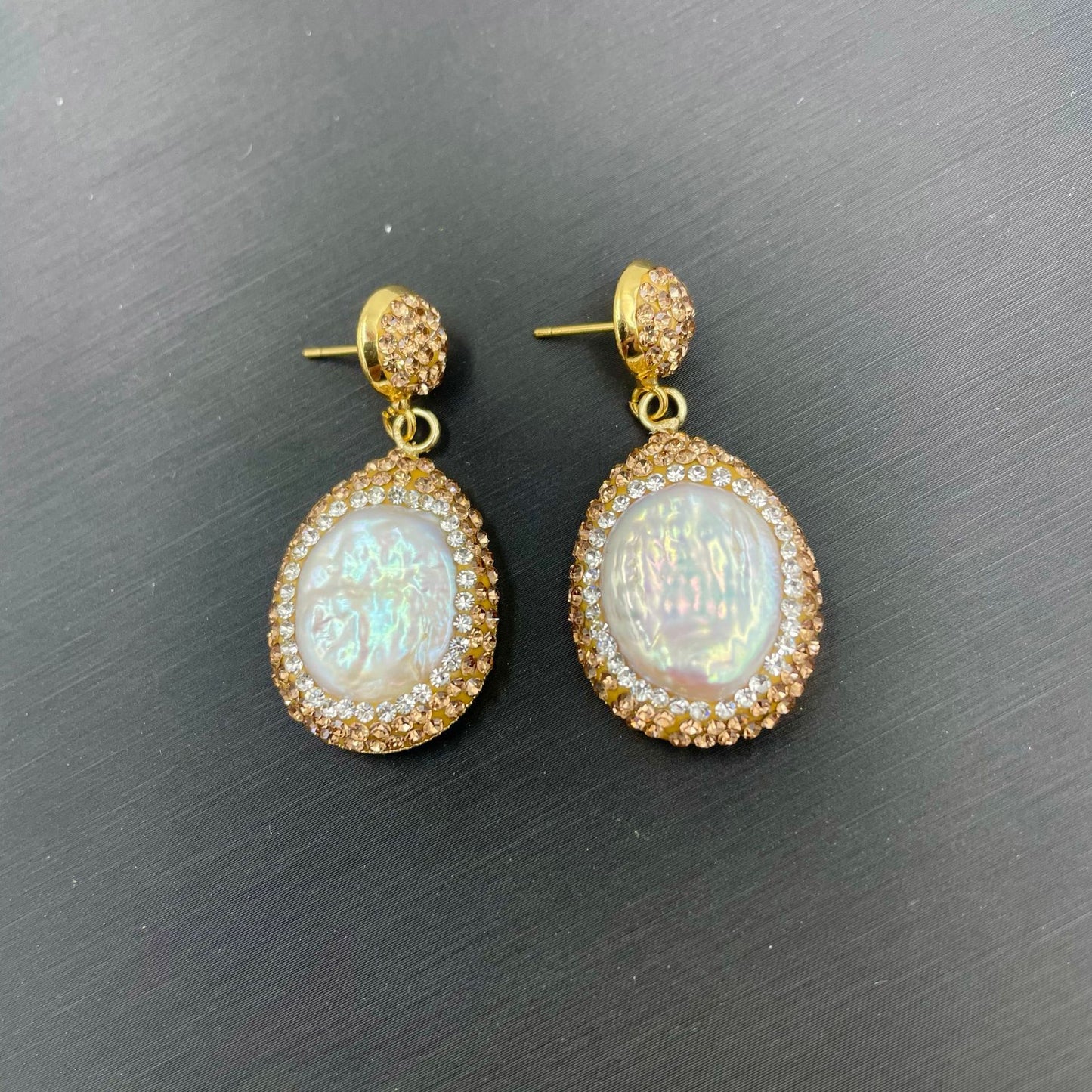 Baroque shaped pearl earrings luxury dangle jewelry - LaTezza Online Shop