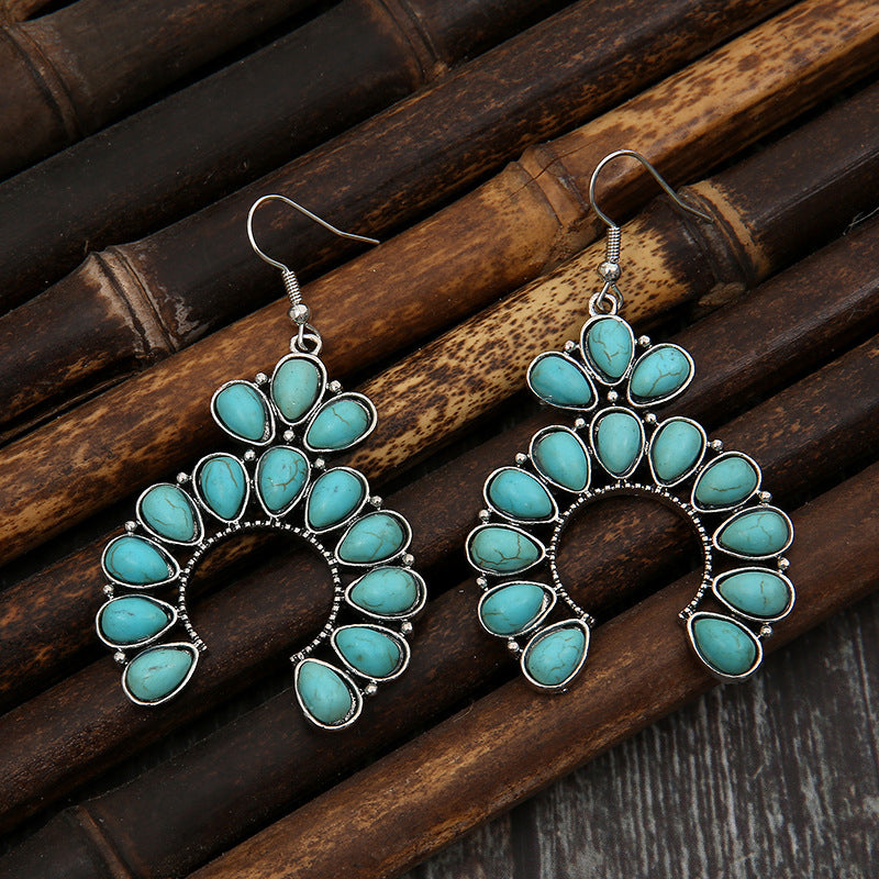 Artificial Turquoise Drop Earrings - LaTezza Online Shop