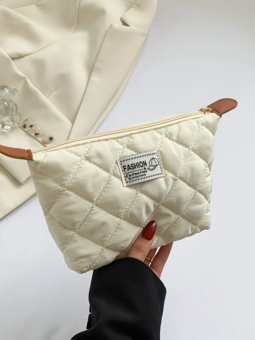 Solid Quilted Clutch with Zipper - LaTezza Online Shop