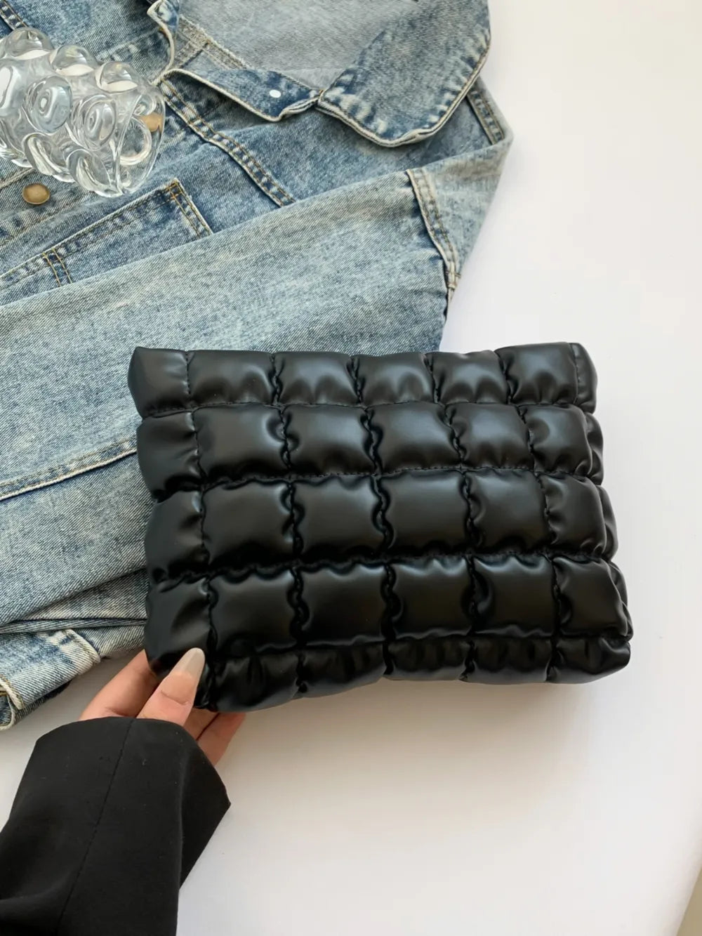 Quilted Plaid Clutch with Zipper - LaTezza Online Shop