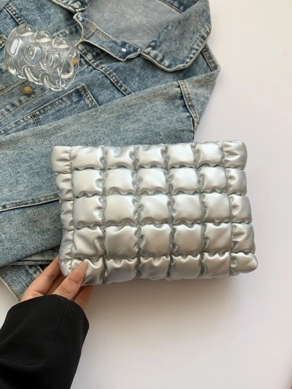 Quilted Plaid Clutch with Zipper - LaTezza Online Shop