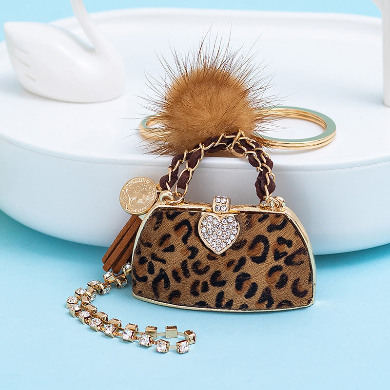 Personalized Leopard Print Handbag Key Ring Pendants - LaTezza Online Shop