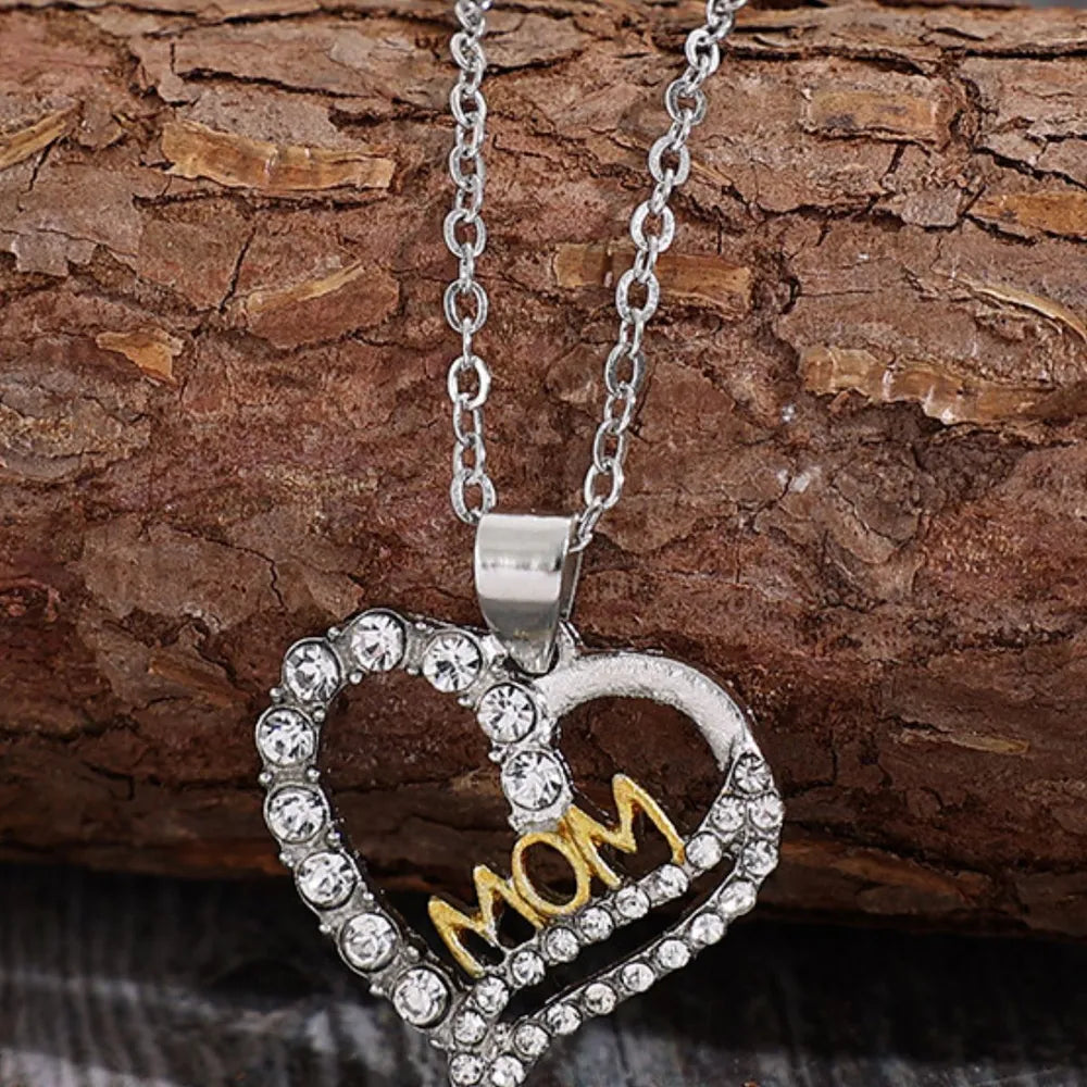 Alloy Inlaid Zircon Heart Pendant Necklace - LaTezza Online Shop