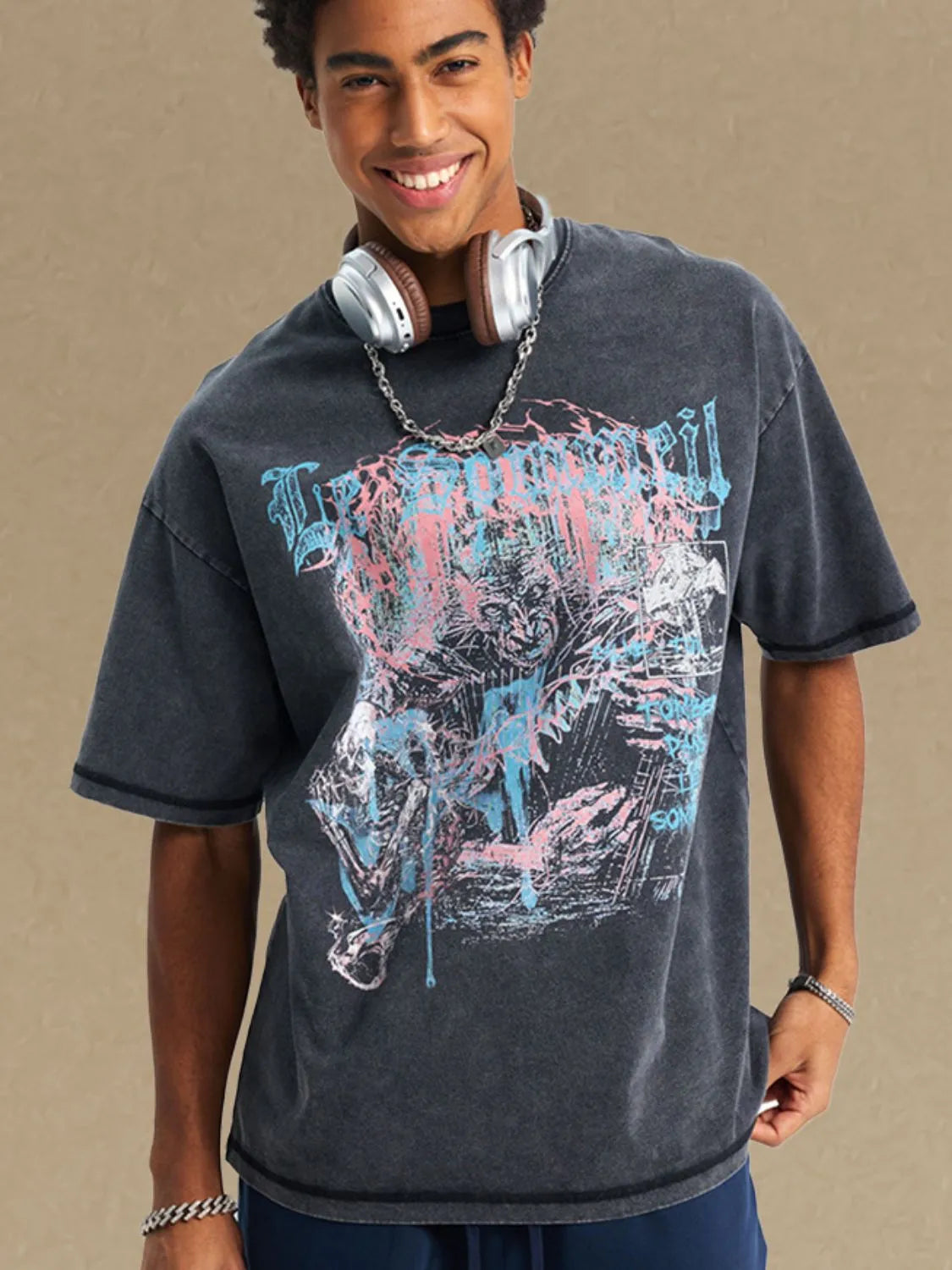 Men's Graphic Round Neck Half Sleeve T-Shirt - LaTezza Online Shop