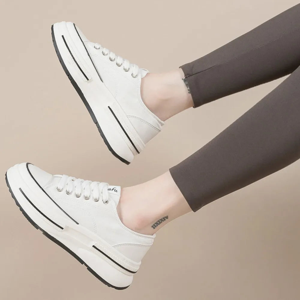 Platform Sneakers Lace Up Round Toe - LaTezza Online Shop