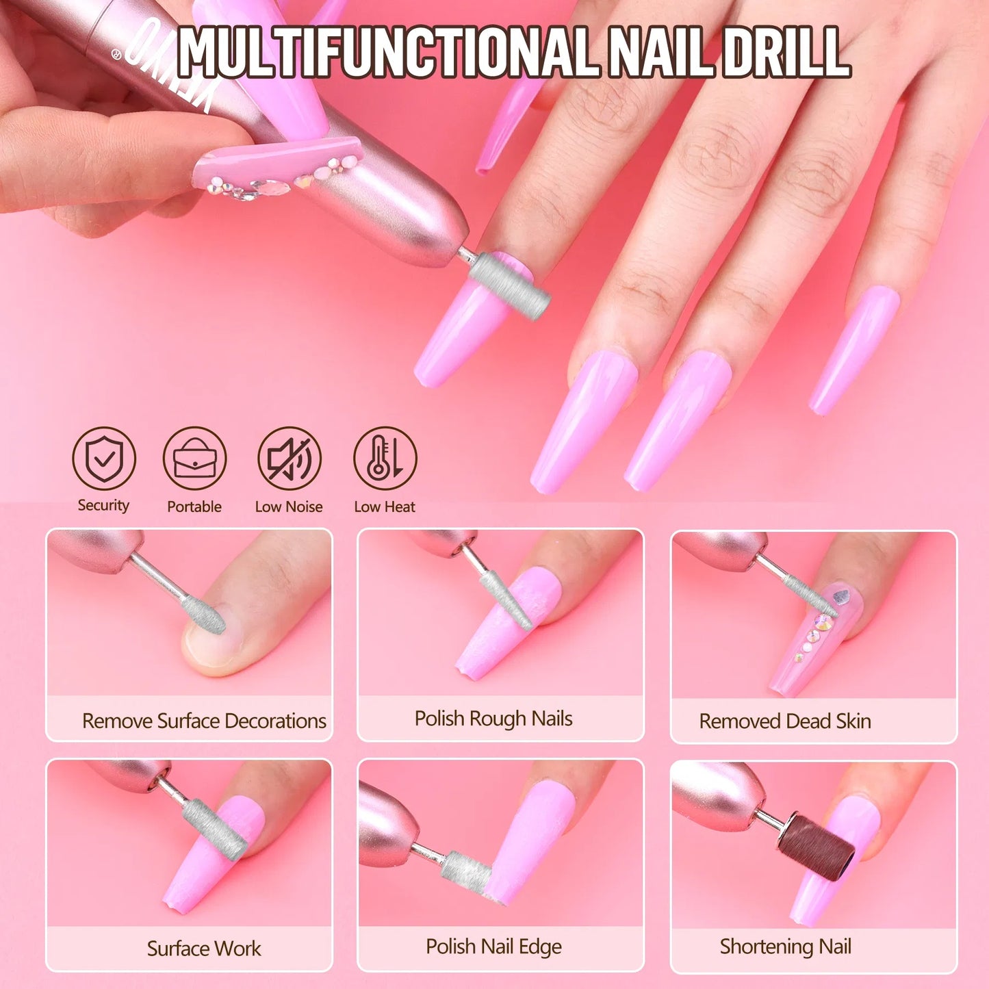 Acrylic Nail Kit With Drill, 4 Colors Gel Polish And UV Light Nail Professional Kit For Beginners - LaTezza Online Shop