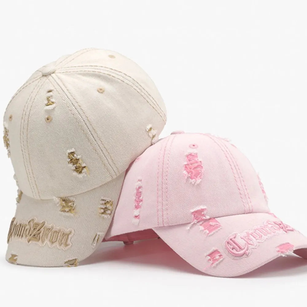 Distressed Letter Embroidered Baseball Cap - LaTezza Online Shop