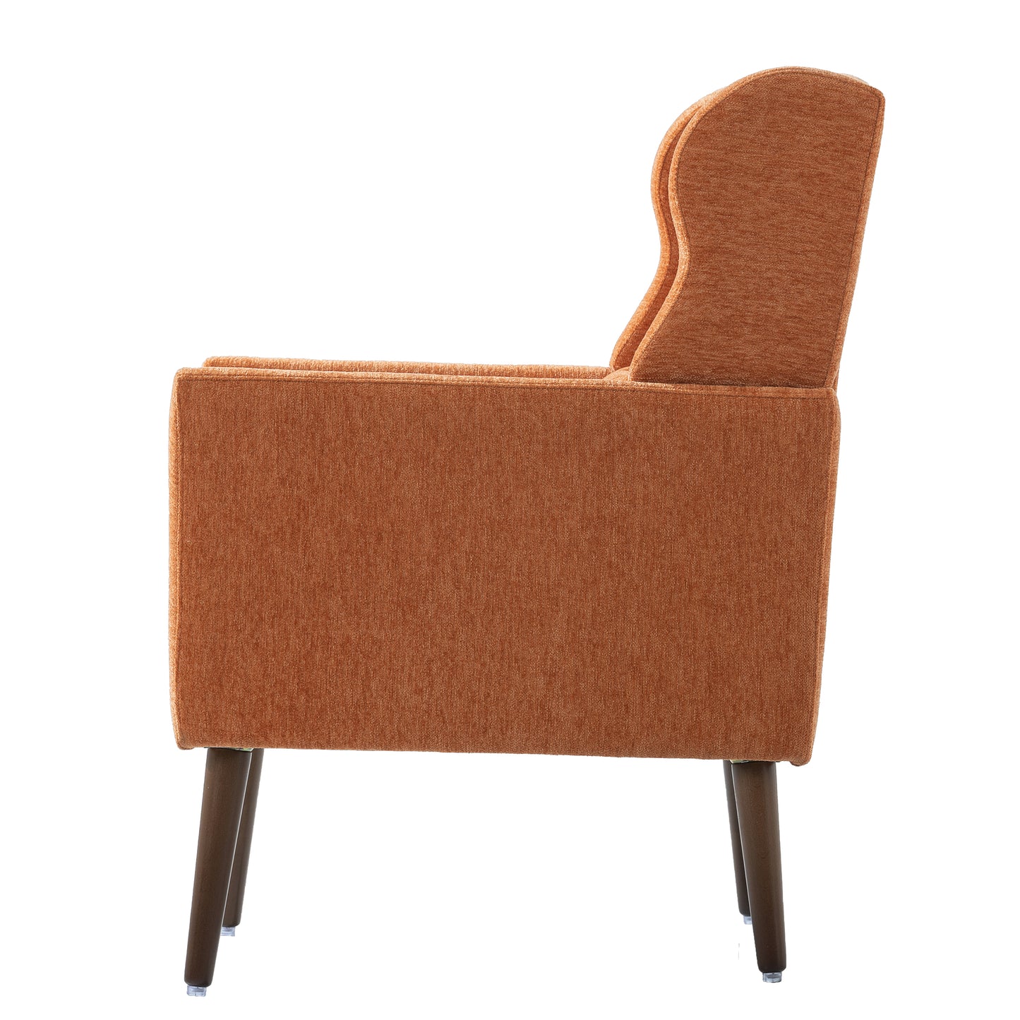 Modern Accent Chair Upholstered Foam Filled Living Room Chairs Comfy Reading Chair Mid Century Modern Chair (Orange) - LaTezza Online Shop