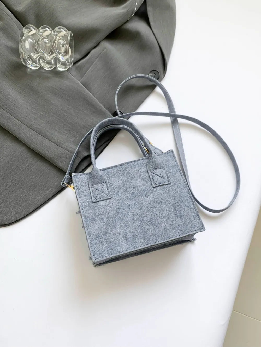 Raw Edge Plaid Shoulder Bag - LaTezza Online Shop